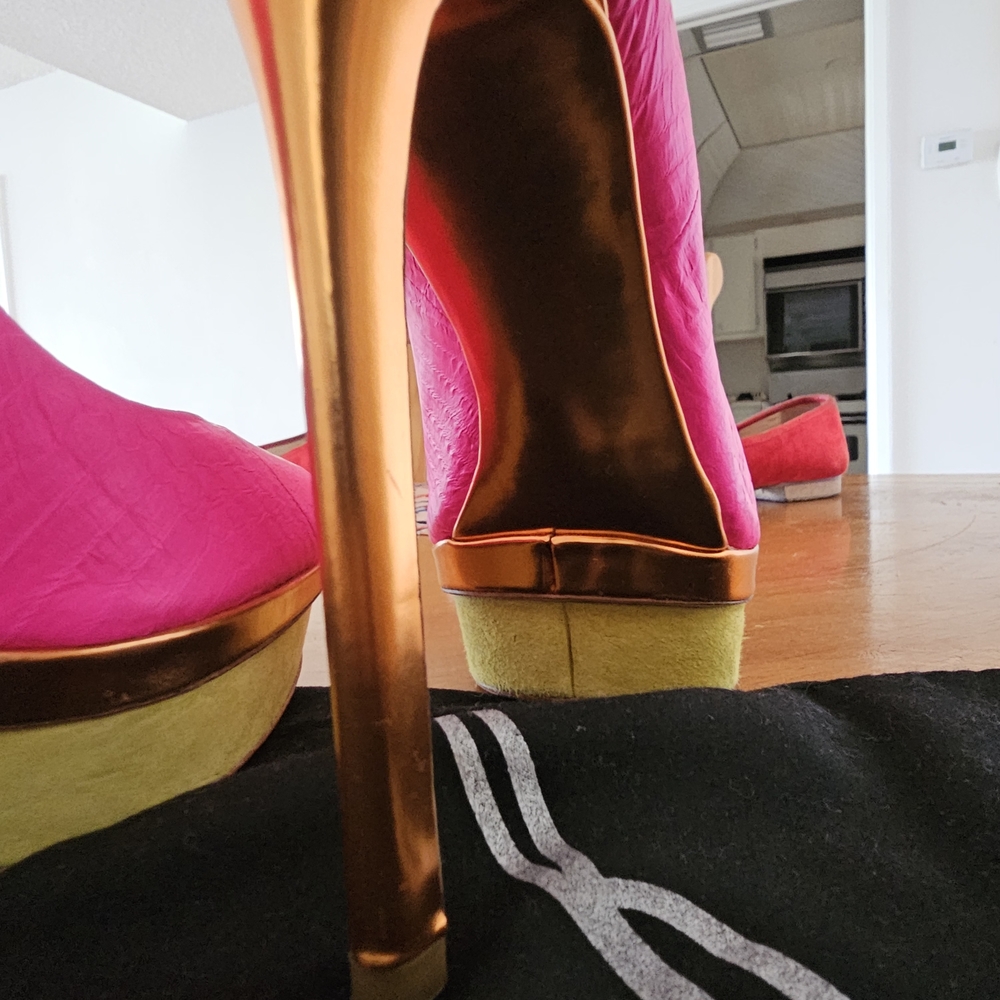 Brian Atwood Pink High Heels - Picture 4 of 6